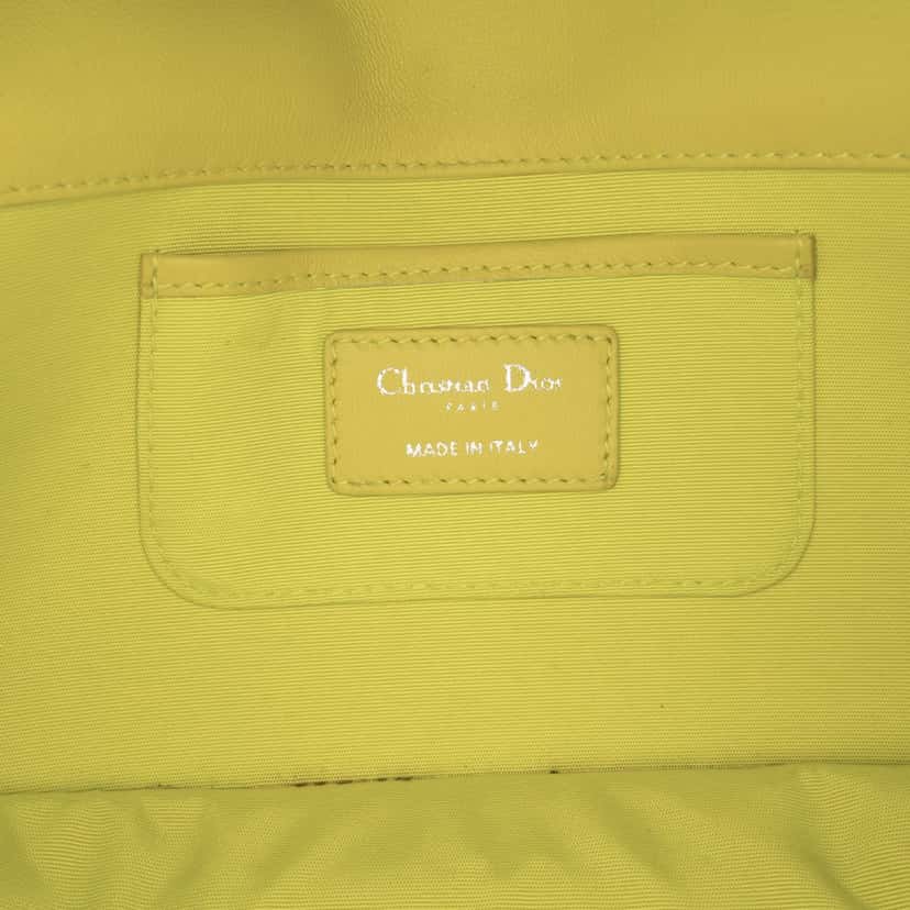 Dior Lambskin Cannage Lady Dior Wallet On Chain Yellow Leather Good condition - Box View