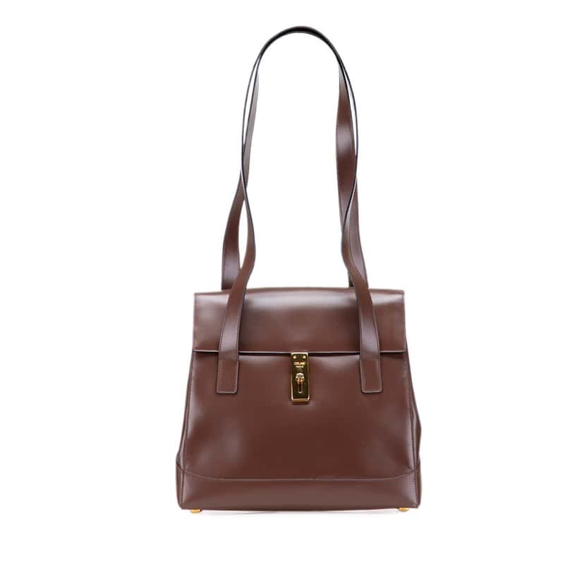 Celine Leather Shoulder Bag Brown Leather Good condition - Front View