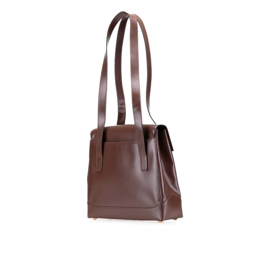 Celine Leather Shoulder Bag Brown Leather Good condition - Back View