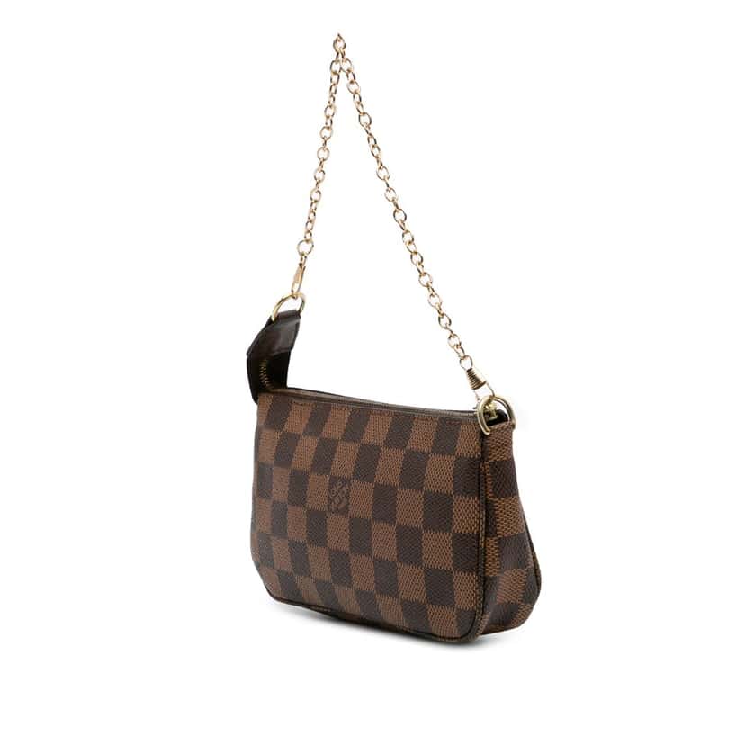 Louis Vuitton Damier Ebene Mini Pochette Accessoires Brown Canvas Good condition - Back View