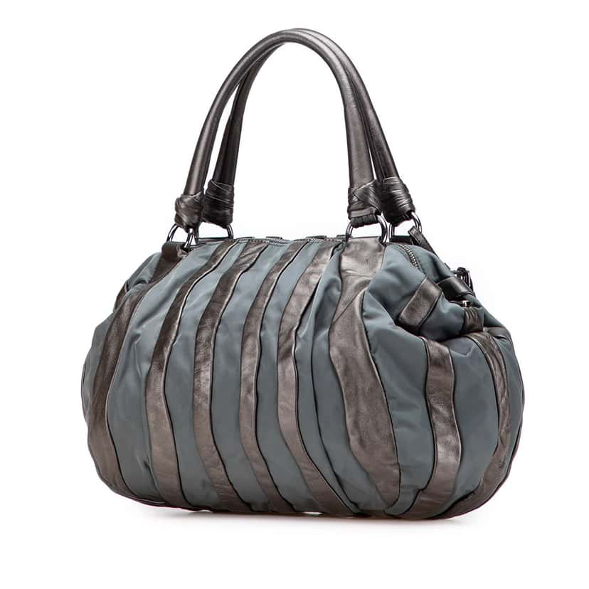 Prada Tessuto Nappa Waves Tote Grey Good condition - Back View