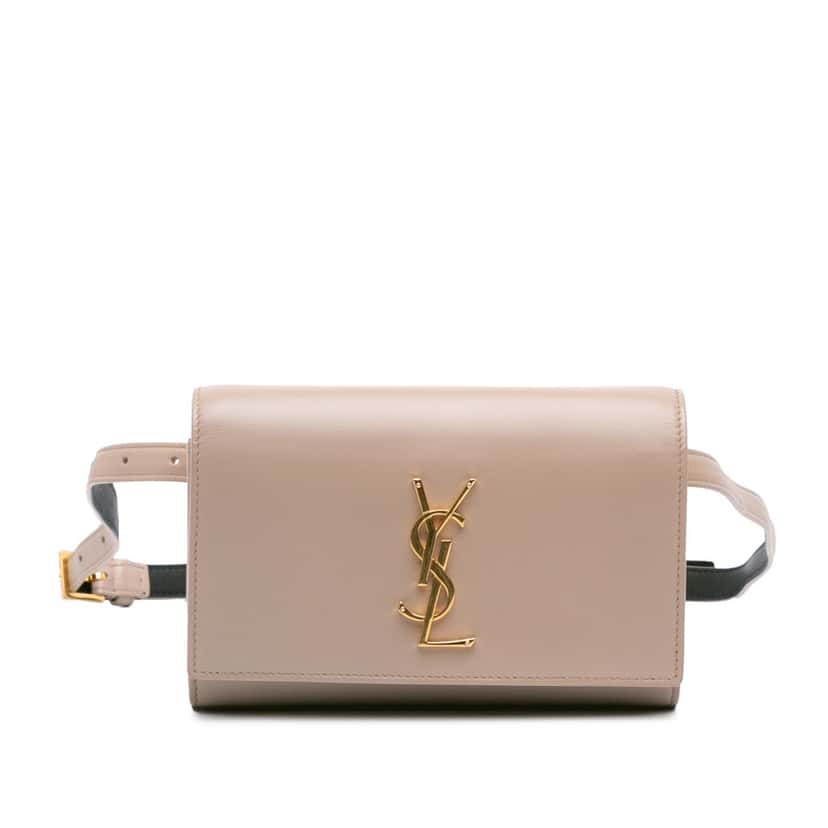 Saint Laurent Smooth Calfskin Monogram Kate Belt Bag Brown Leather Good condition - Front View