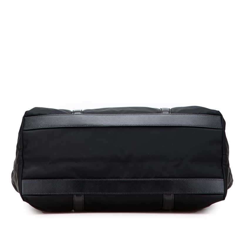 Prada Saffiano Trimmed Tessuto Tote Black Good condition - Inside View