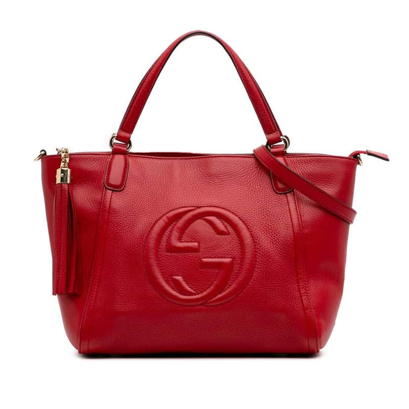 Gucci Small Leather Soho Cellarius Satchel Red Leather Good condition - Front View