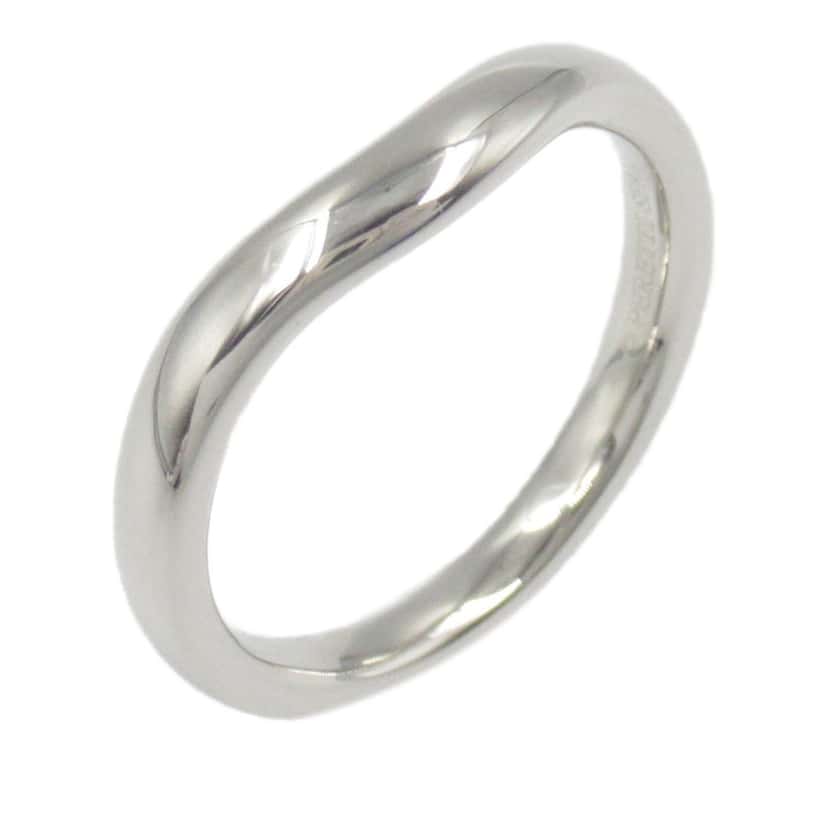 Tiffany & Co Platinum Elsa Peretti Curved Wedding Band Ring Silver Platinum Good condition - Front View