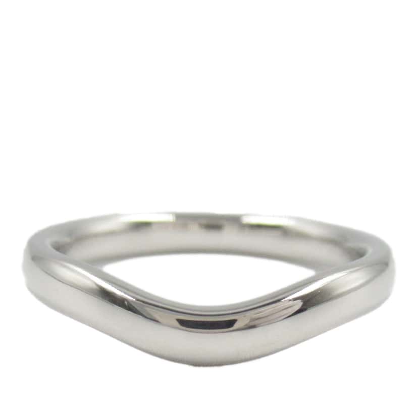 Tiffany & Co Platinum Elsa Peretti Curved Wedding Band Ring Silver Platinum Good condition - Back View