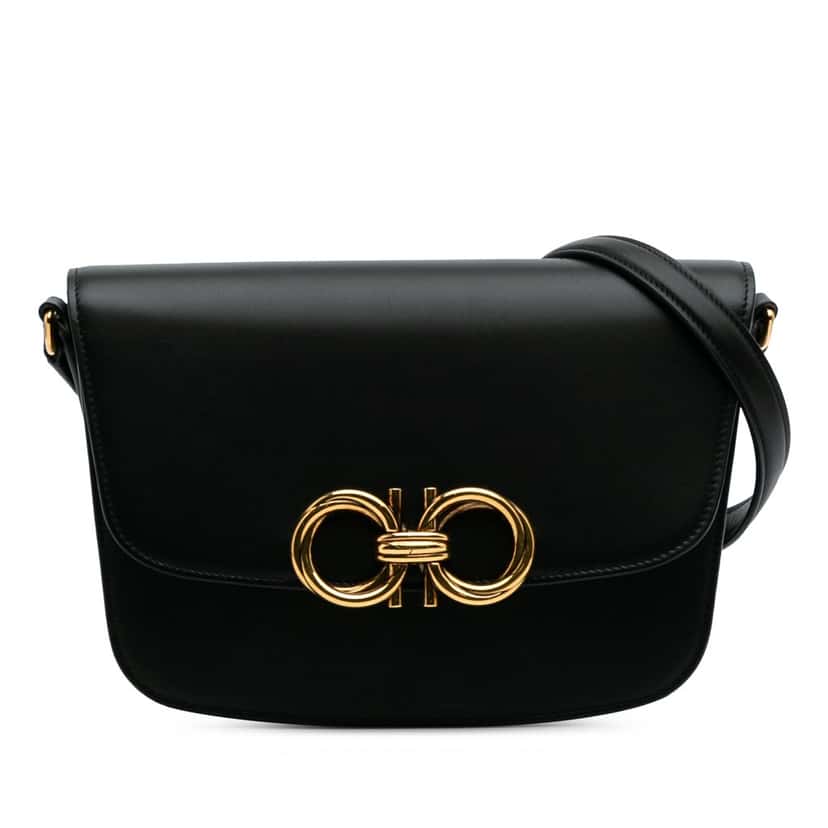 Salvatore Ferragamo Leather Trapezio Crossbody Black Leather Good condition - Front View