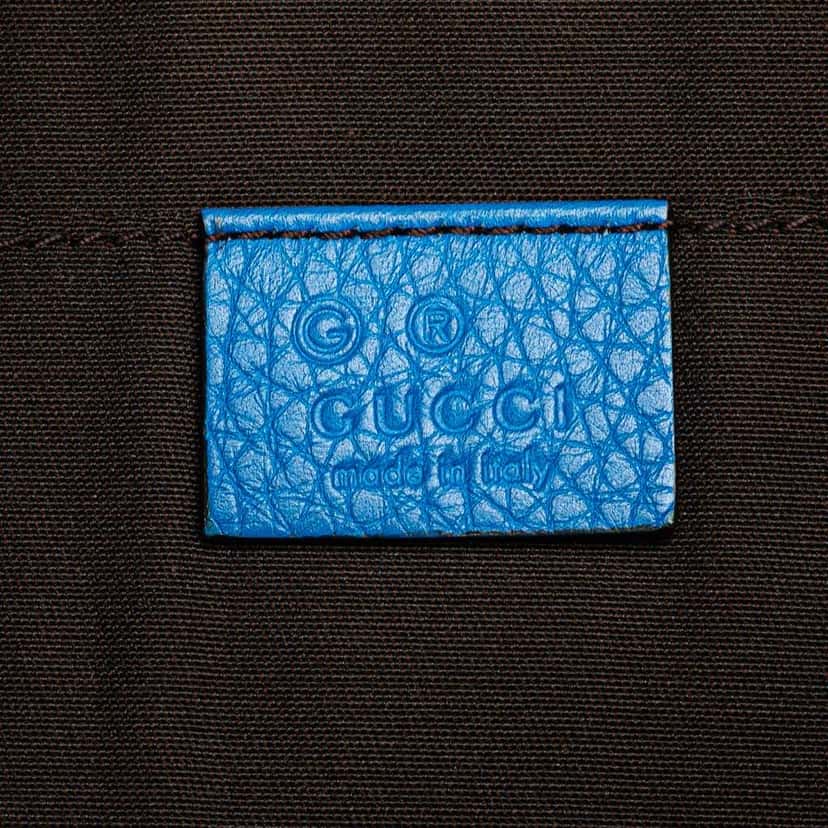Gucci Calfskin Bamboo Tassel Clutch Blue Leather Good condition - Box View