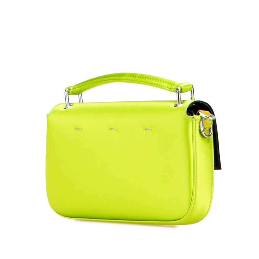 Fendi Silk Baguette Phone Pouch Satchel Green Silk Good condition - Back View