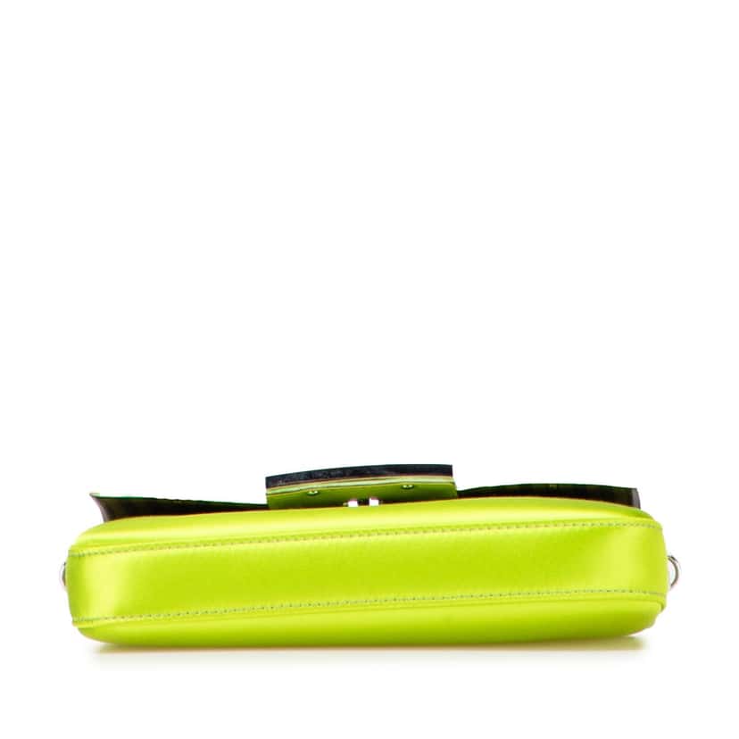 Fendi Silk Baguette Phone Pouch Satchel Green Silk Good condition - Inside View