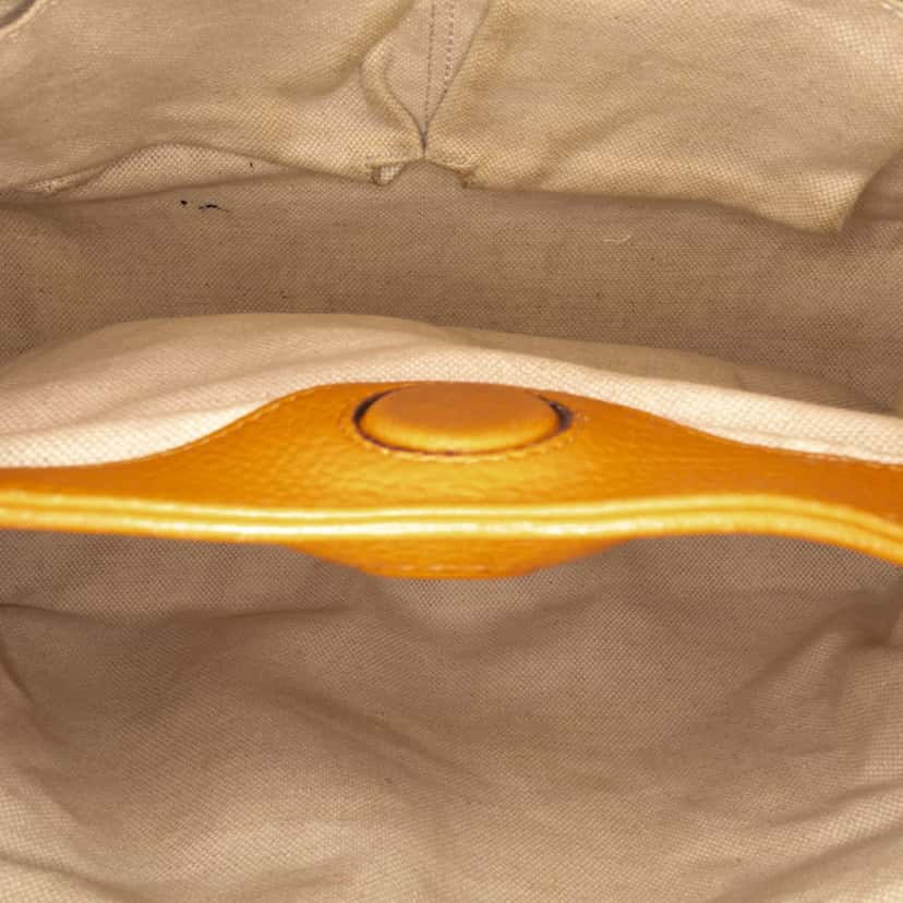 Gucci Small Calfskin Bamboo Shopper Satchel Orange Leather Good condition - Model View