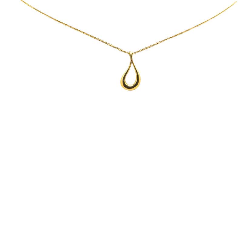 Tiffany & Co Elsa Peretti 18K Yellow Gold Open Teardrop Pendant Necklace Gold Gold Good condition - Front View