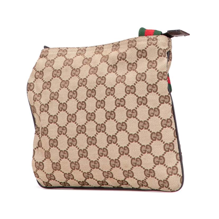 Gucci GG Canvas Web Crossbody Brown Canvas Good condition - Back View