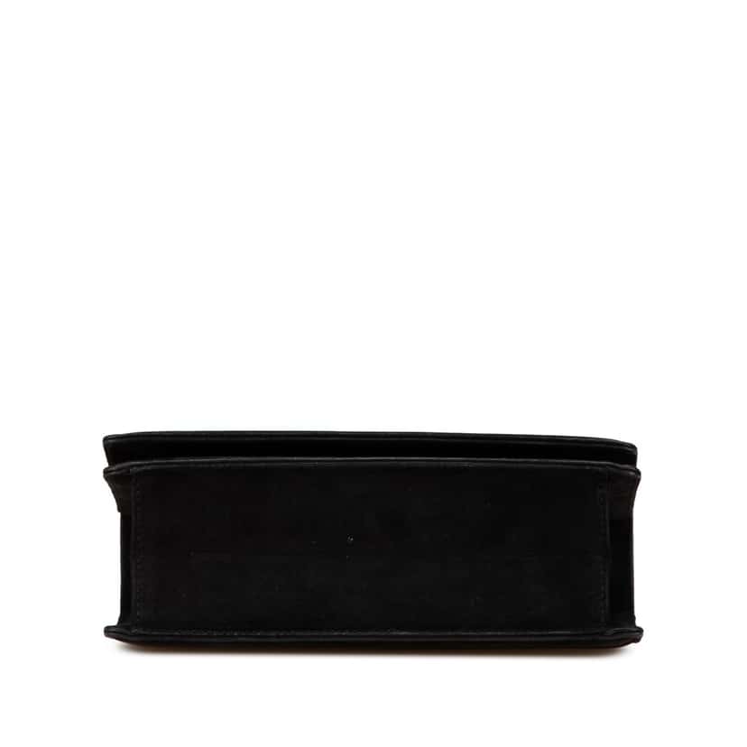 Salvatore Ferragamo Suede Metal Top Handle Bag Black Leather Good condition - Inside View