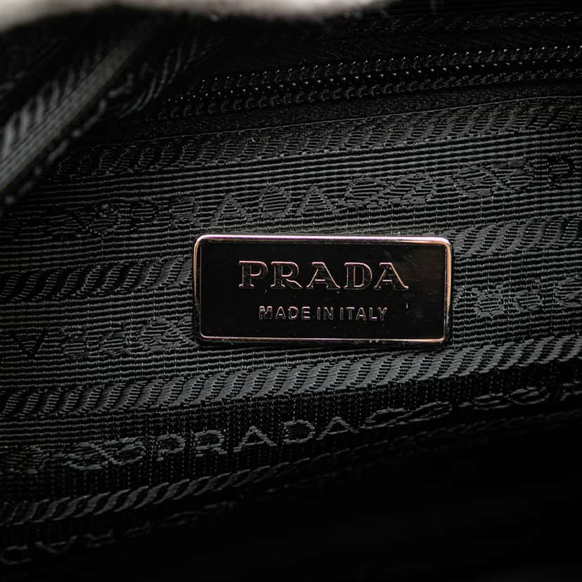 Prada Tessuto Zip Double Buckle Messenger Bag Black Good condition - Box View