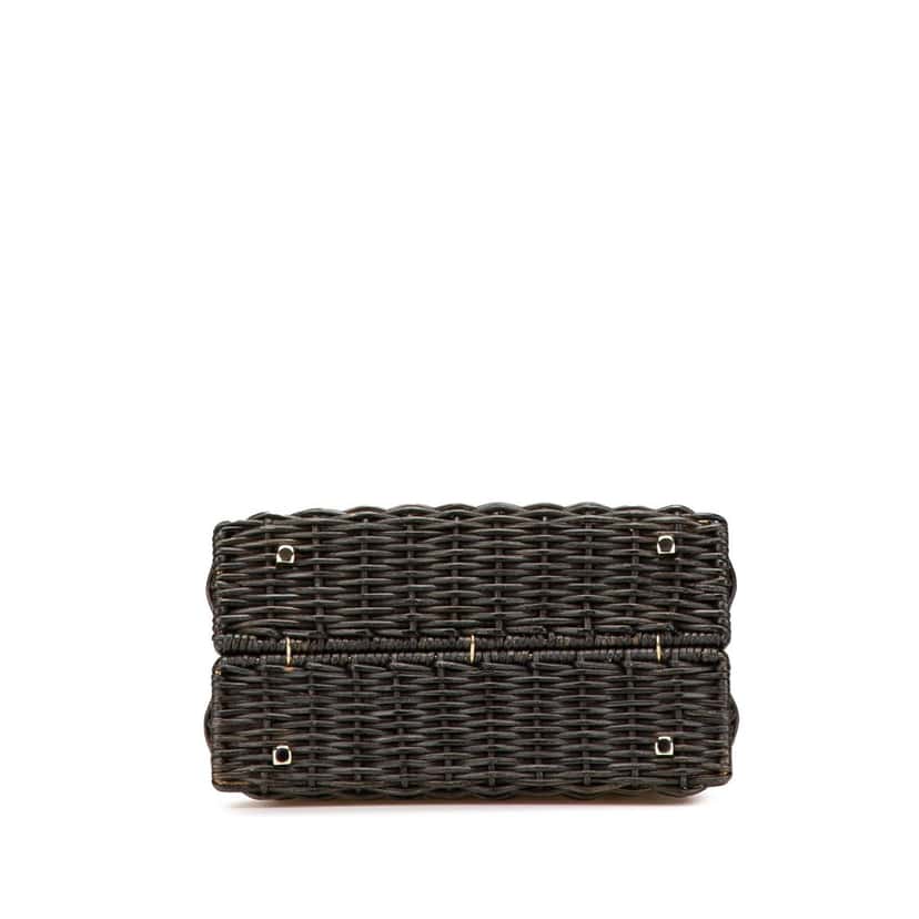 Salvatore Ferragamo Wicker Gancini Iconic Top Handle Bag Black Good condition - Inside View