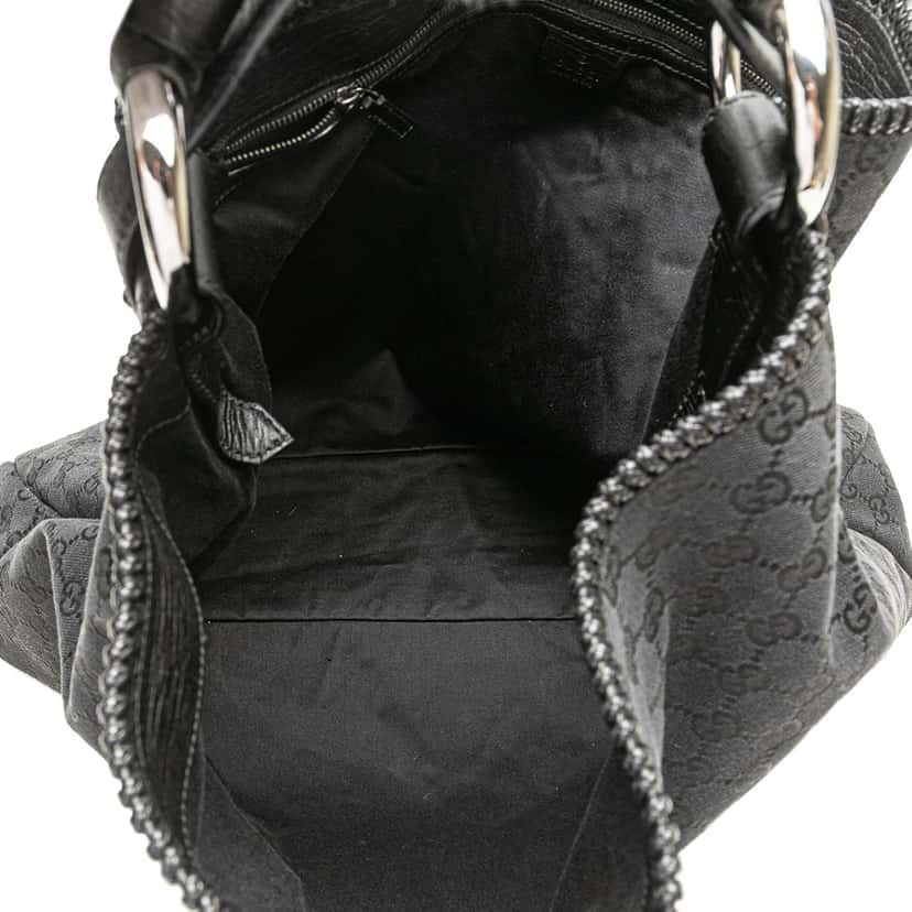 Gucci Large GG Canvas Horsebit Hobo Black Canvas Good condition - Model View