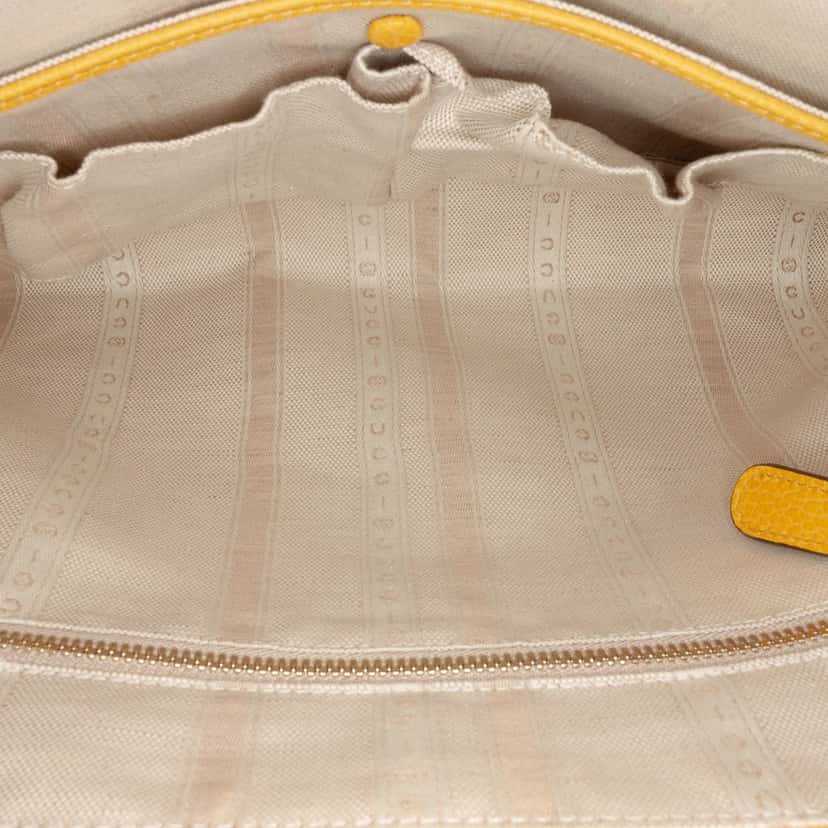 Gucci Calfskin Swing Top Handle Satchel Yellow Leather Good condition - Box View