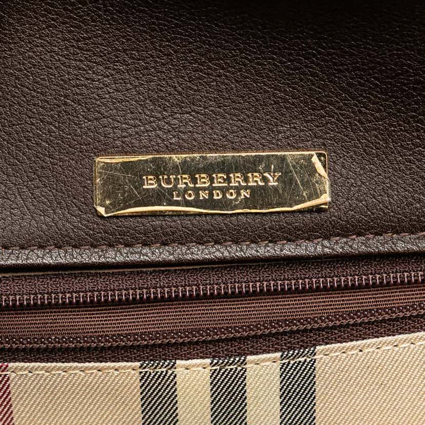 Burberry Leather Tote Brown Leather Good condition - Box View