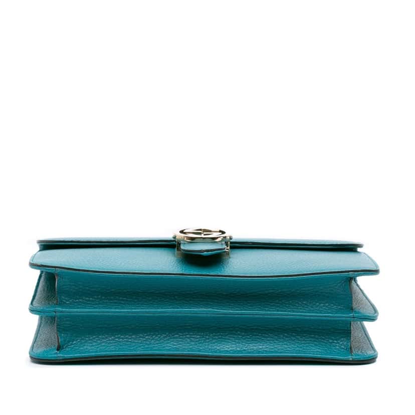 Gucci Medium Dollar Calfskin Interlocking G Crossbody Blue Leather Good condition - Inside View