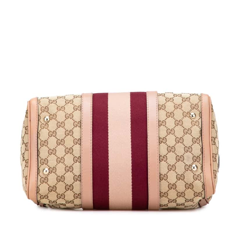 Gucci Medium GG Canvas Web Joy Boston Bag Brown Canvas Good condition - Inside View