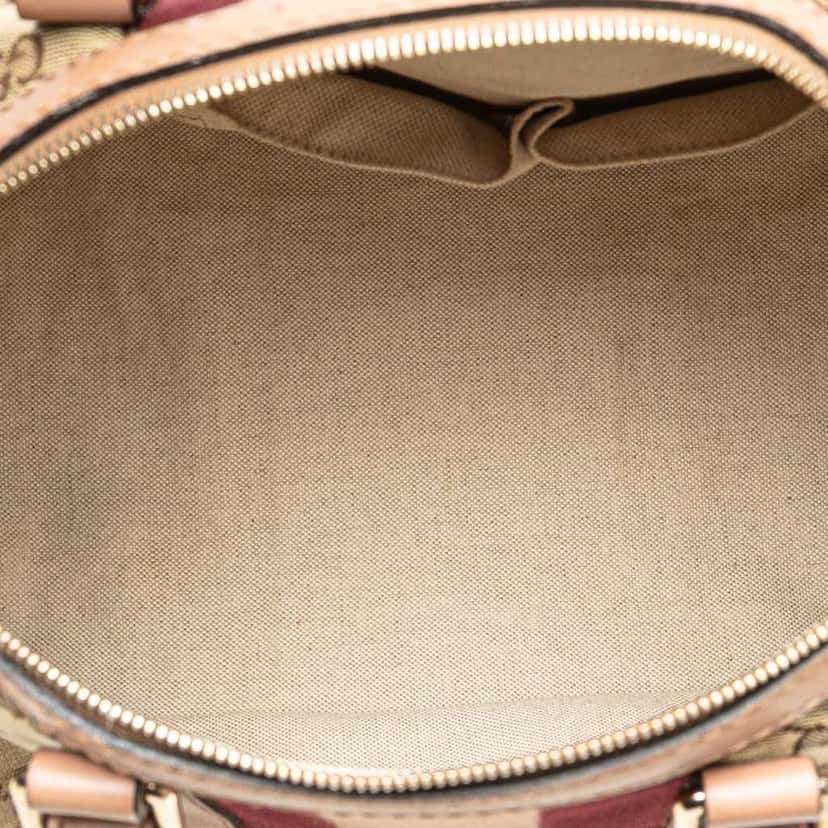 Gucci Medium GG Canvas Web Joy Boston Bag Brown Canvas Good condition - Model View
