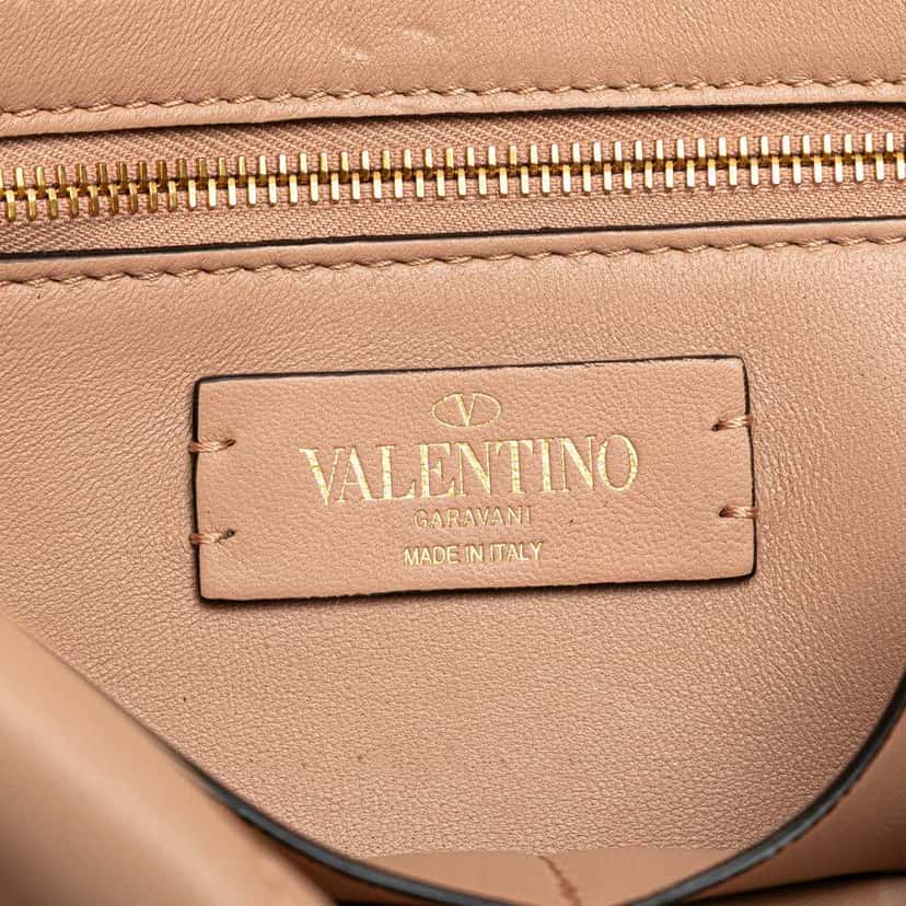 Valentino Large Nappa Roman Stud Satchel Pink Leather Good condition - Box View