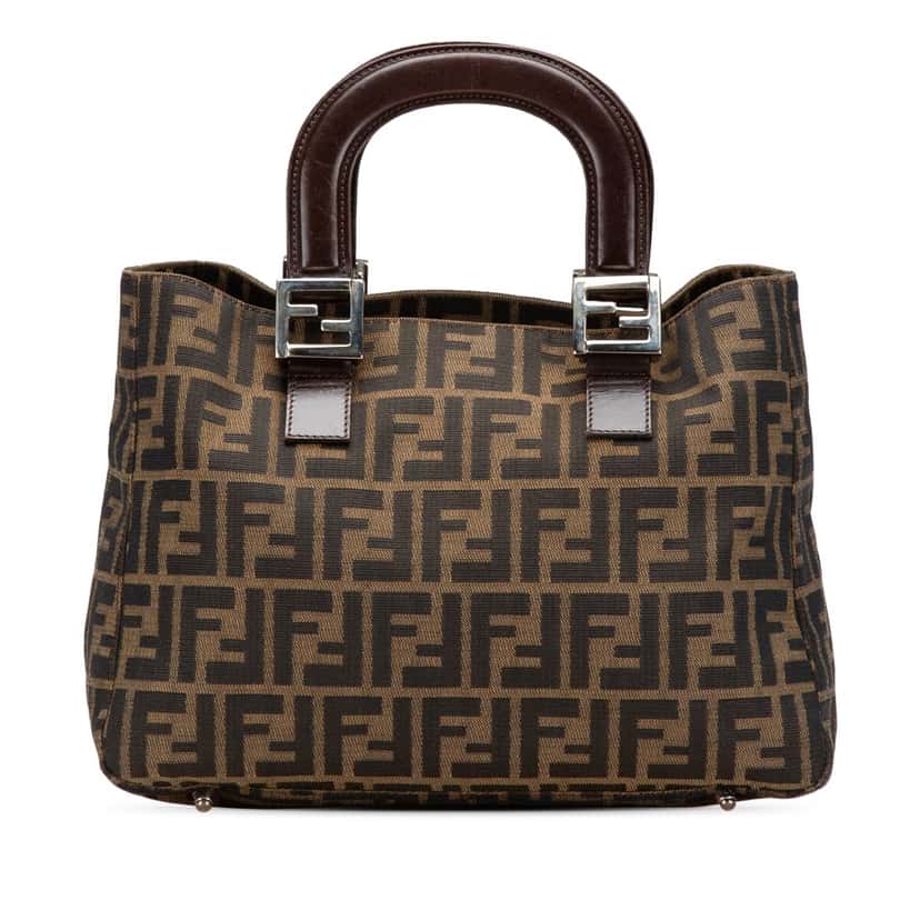 Fendi Small Zucca Canvas Twins Tote Brown Canvas Good condition - Front View