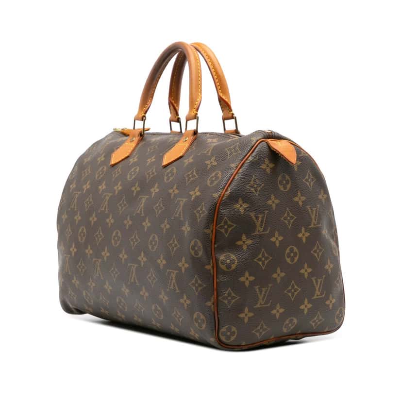 Louis Vuitton Monogram Speedy 35 Brown Canvas Fair condition - Back View
