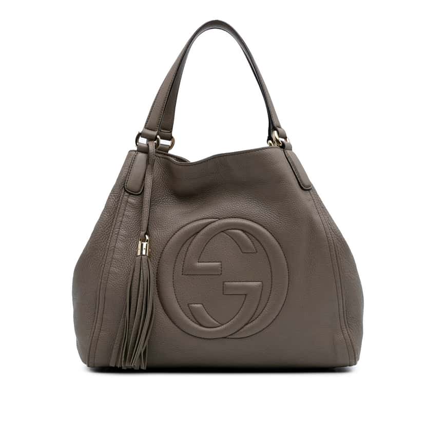 Gucci Medium Leather Soho Cellarius Tote Brown Leather Good condition - Front View