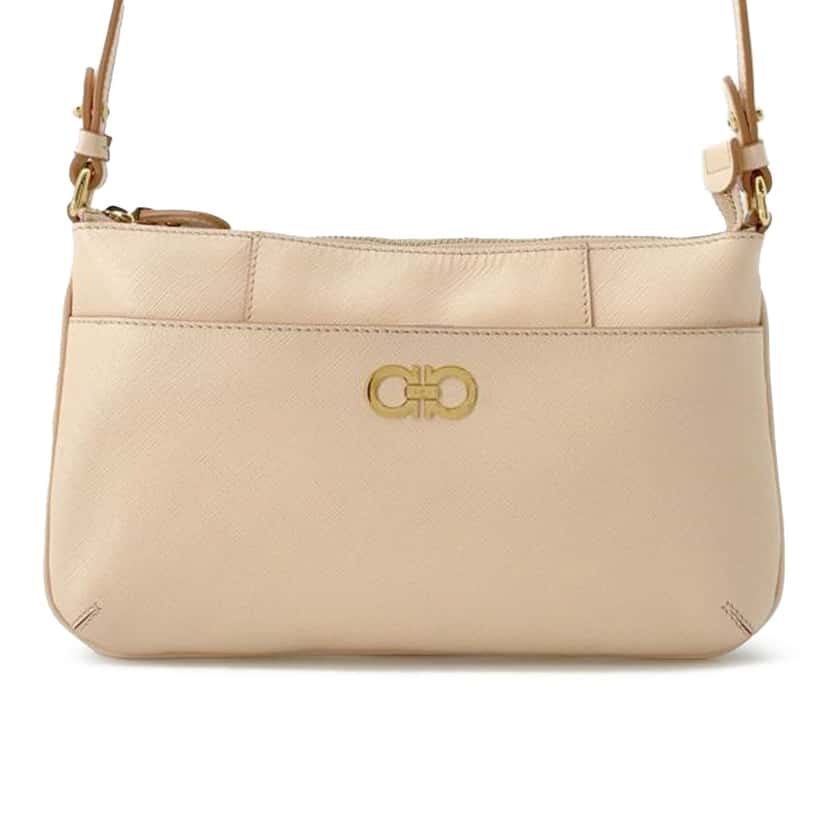Salvatore Ferragamo Leather Gancini Crossbody Pink Leather Good condition - Front View