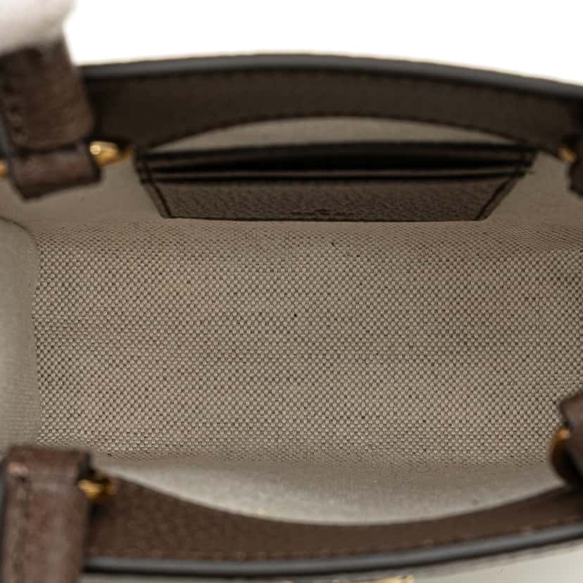 Gucci Mini GG Supreme Ophidia Web Satchel Brown Canvas Good condition - Model View