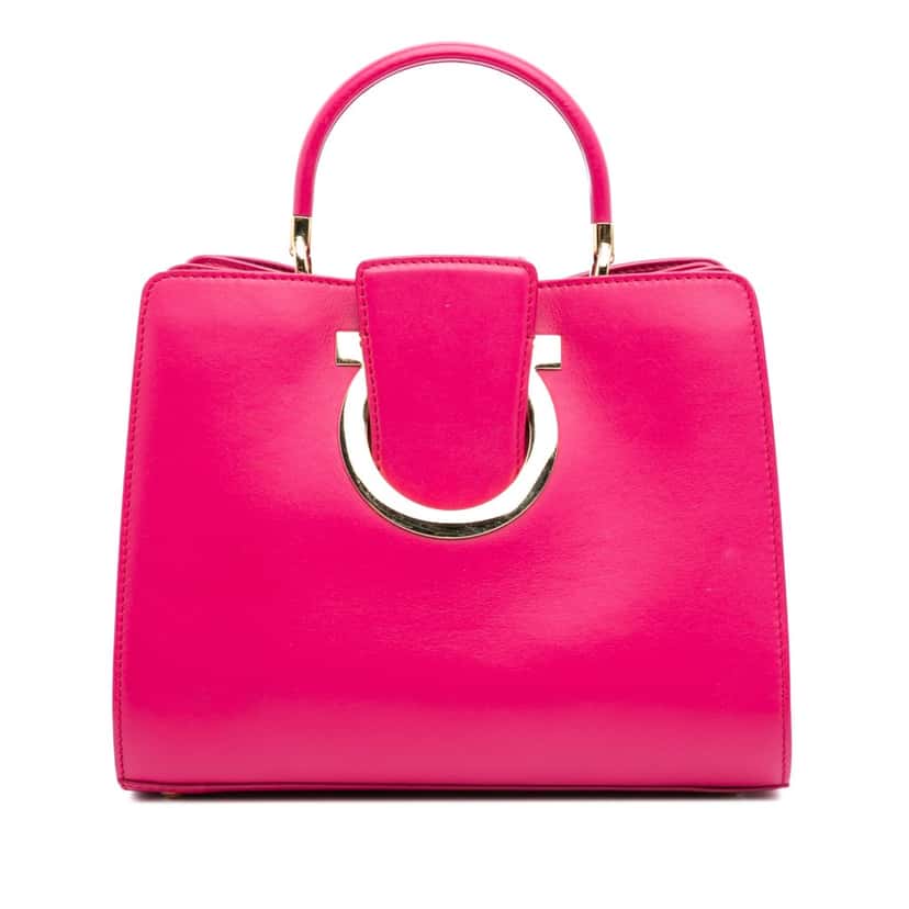 Salvatore Ferragamo Leather Thalia Top Handle Bag Pink Leather Good condition - Front View