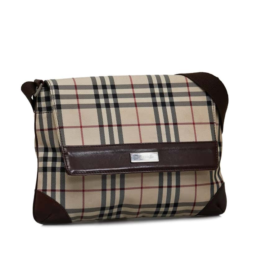 Burberry House Check Crossbody Brown Canvas Good condition - Back View