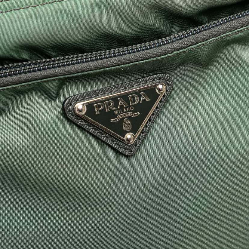 Prada Tessuto Zip Top Crossbody Green Good condition - Box View