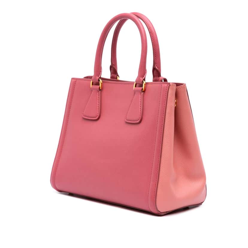 Prada Bicolor Saffiano Lux Satchel Pink Leather Good condition - Back View