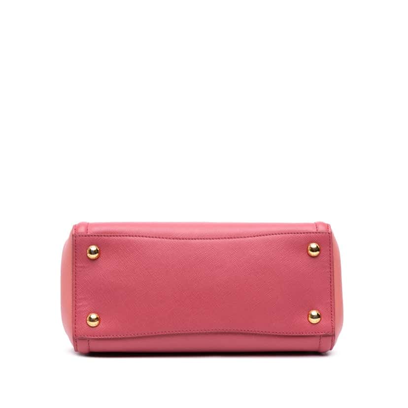 Prada Bicolor Saffiano Lux Satchel Pink Leather Good condition - Inside View