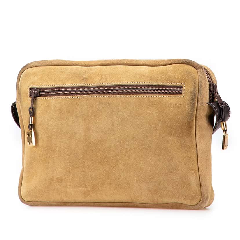 Loewe Anagram Suede Crossbody Brown Leather Good condition - Back View