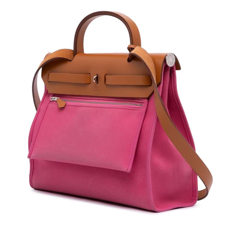 Hermès Toile Herbag Zip 31 Pink Canvas Good condition - Back View