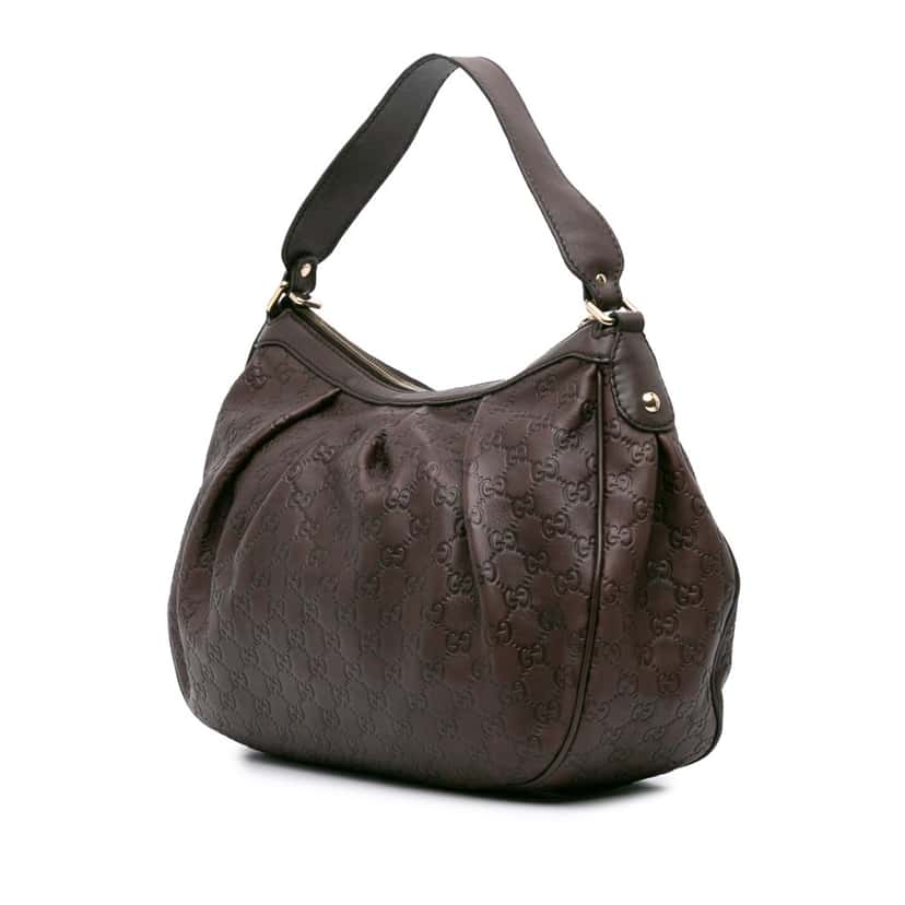 Gucci Medium Guccissima Sukey Shoulder Bag Brown Leather Good condition - Back View