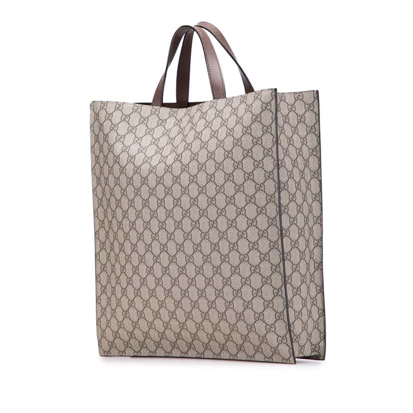 Gucci GG Supreme Night Courrier Vertical Satchel Brown Canvas Good condition - Back View