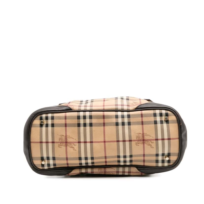 Burberry Haymarket Check Coated Canvas Satchel Brown Canvas Good condition - Inside View