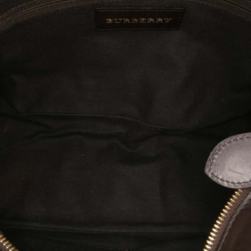 Burberry Haymarket Check Coated Canvas Satchel Brown Canvas Good condition - Model View