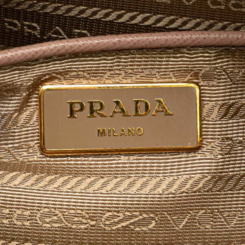Prada Medium Saffiano Lux Promenade Satchel Pink Leather Good condition - Box View