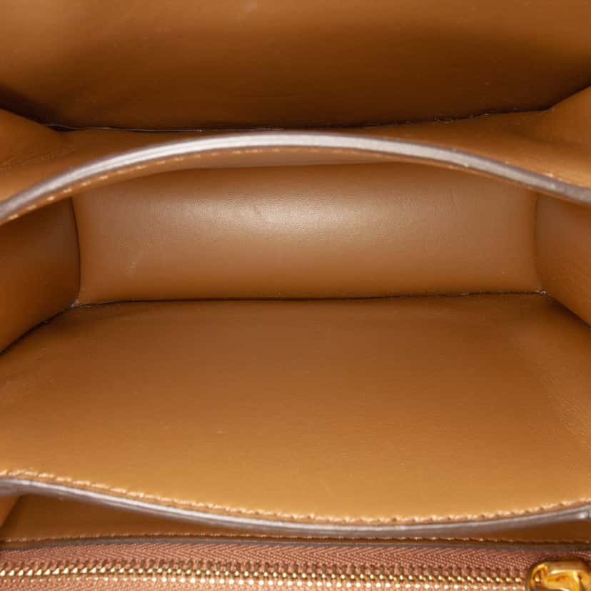 Celine Small Calfskin Classic Box Brown Leather Good condition - Model View