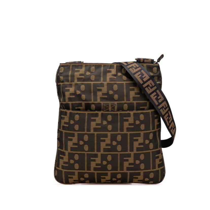 Fendi Zucca Canvas Skull Crossbody Brown Canvas Very good condition - Front View