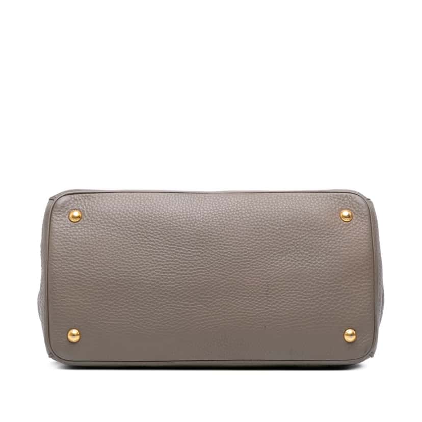 Prada Vitello Daino Open Convertible Tote Grey Leather Good condition - Inside View