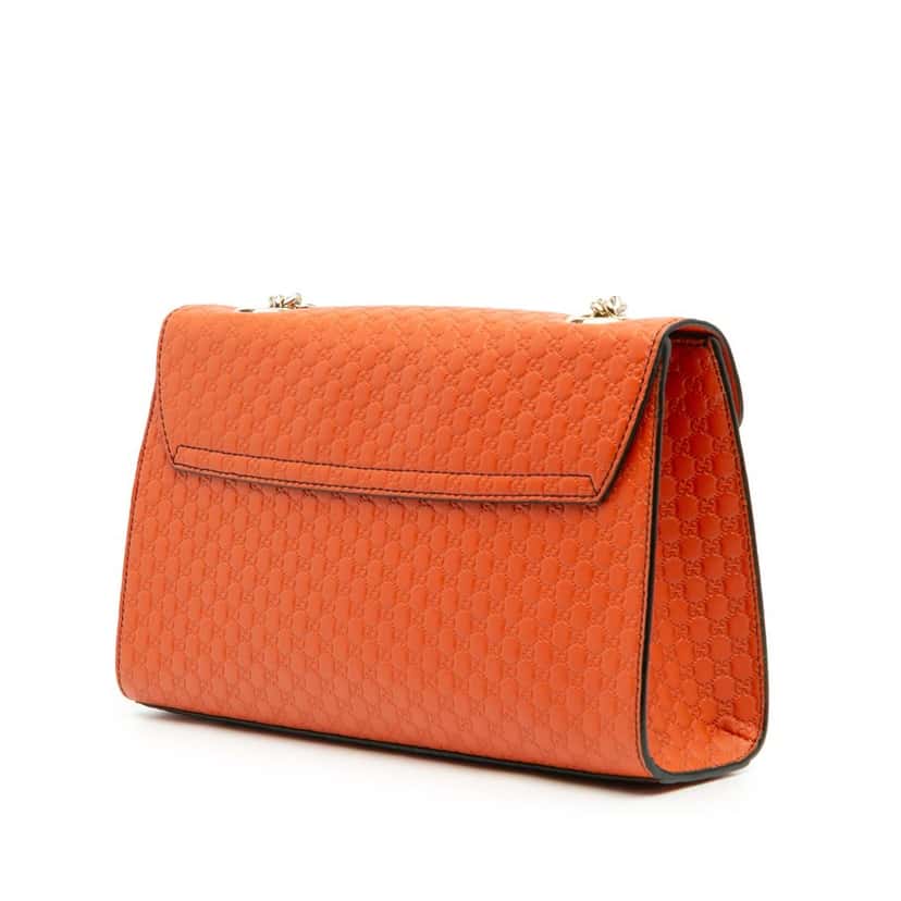Gucci Medium Microguccissima Emily Shoulder Bag Orange Leather Good condition - Back View
