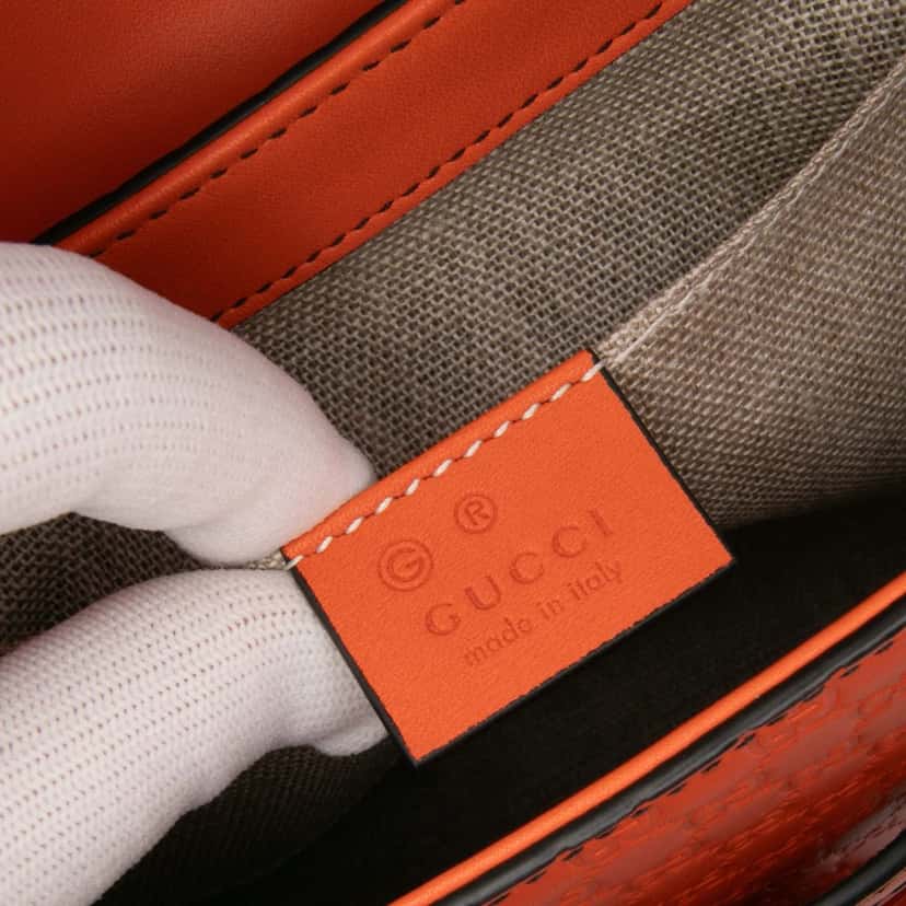 Gucci Medium Microguccissima Emily Shoulder Bag Orange Leather Good condition - Box View