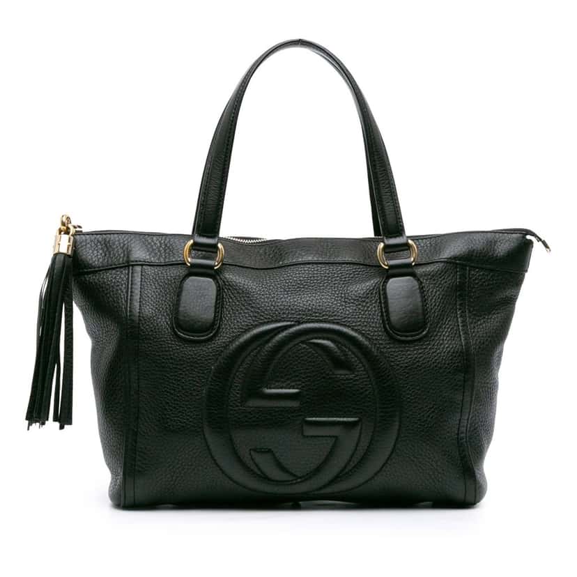 Gucci Small Leather Soho Working Tote Black Leather Good condition - Front View